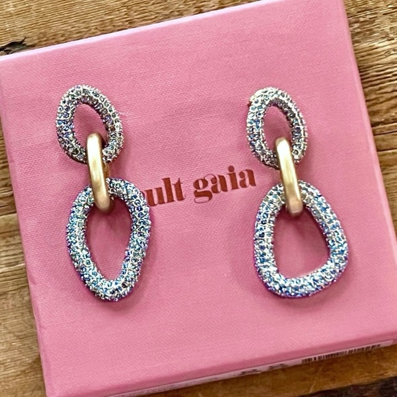 🌺🎉HP🎉🌺 NWT Reyes Crystal Earrings Light Sapphire - Picture 3 of 16